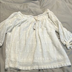 White Lace Off-Shoulder Women's Top